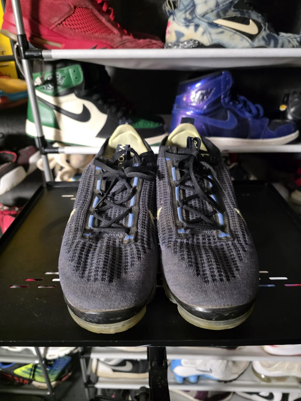 🔥 Nike VaporMax Flyknit Sneaker in Black Yellow Men Size 9